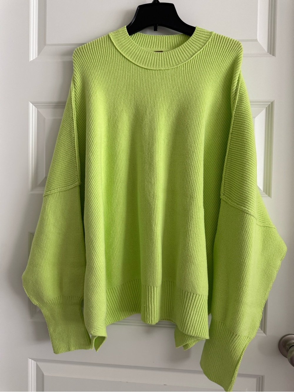 Free People Neon Lime Ribbed Crewneck Sweater - Picture 2 of 8